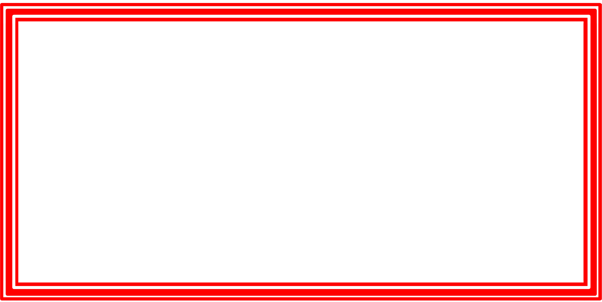 Red Triple Rectangle Border Frame
